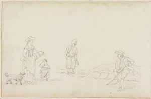Woman with Tug, Child and Two Men by William Beilby